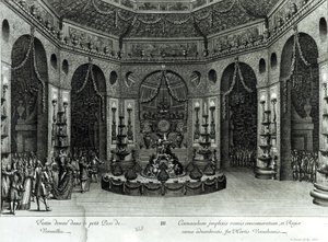 ヴェルサイユの小さな敷地でごちそうを食べた、1678年 作： Jean Lepautre